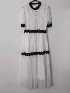 Elegant White Lace Midi Dress