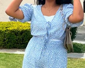 Floral Print Blue Co-ord Set