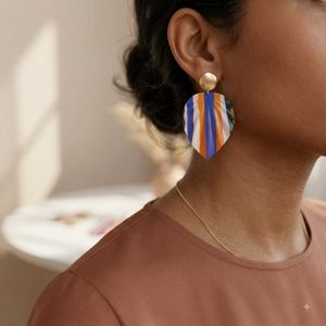 Colorful Striped Statement Earrings