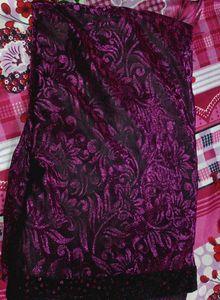 Elegant Purple Embroidered Dress Material