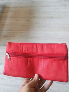 Embroidered Red Pouch