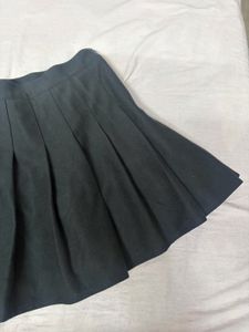 Dark Grey Pleated Mini Skirt | High-Waisted A-Line
