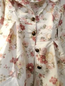 Chic Floral Print classic coat
