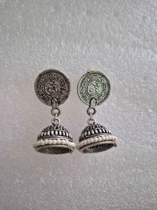 Ethnic Jhumka Earrings with Coin Detail - Unused