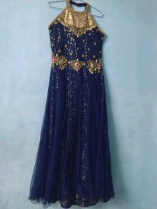 Stunning Blue Embellished Ethnic Gown