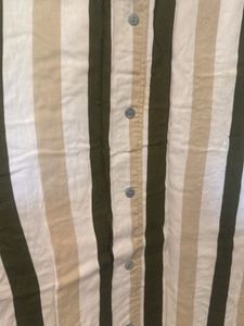 Striped Button-Down Midi Dress