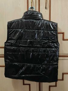 Shiny Black Puffer Vest