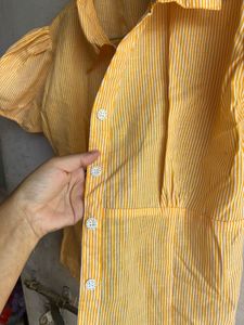 Chic Striped Puff Sleeve Blouse