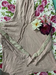Dusty Rose Hoodie with Lace Detail