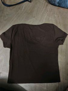 People by Pantaloons Brown Fitted Top