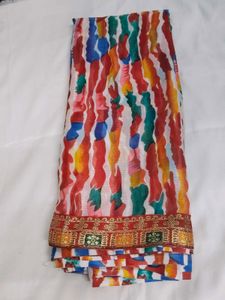 Vibrant Striped Designer Saree(with blouse piece)