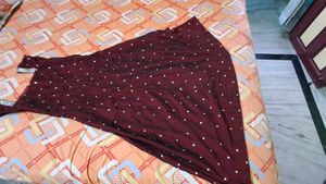 Maroon Polka Dot Ethnic 3piece suit