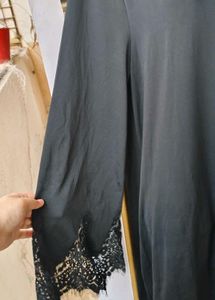 Elegant Black Lace Sleeve dress