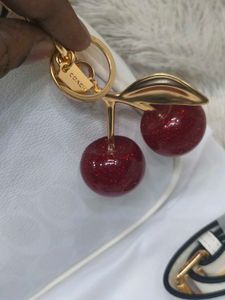 coach White Handbag Set with Cherry Charm 🤍