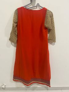 Globus Coral Red A-Line Kurti