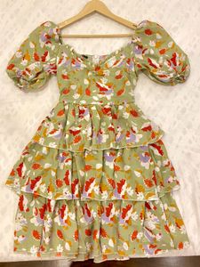 Floral Tiered Puff Sleeve Dress