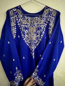 Royal Blue Embroidered Kurta