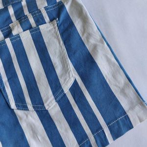 Blue &amp; White Striped Summer  Shorts 🪼