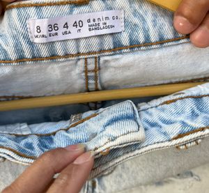 Ripped Denim Mini Skirt