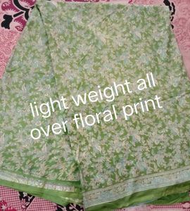 Beautiful Green floral Saree