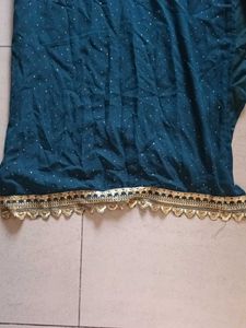 Beautiful Teal Kurta with Gold Embellishments