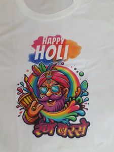 Happy Holi New T-Shirt for Men/Women (Size M)
