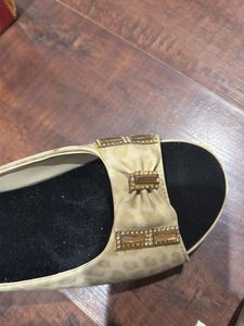 Elegant Bejeweled Bow Sandals