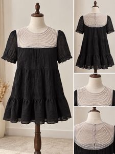 Elegant Black Tiered Beaded Dress