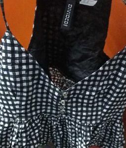 Divided Gingham Cami Top