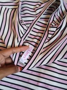 Striped Knot Front T-Shirt