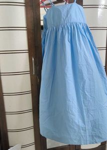 Light Blue Smocked Maxi Dress with inner