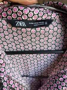 Zara satin button down shirt
