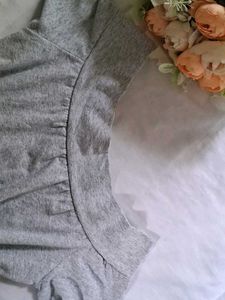 Grey Off-Shoulder Top