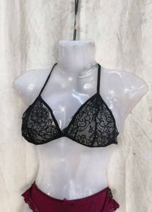 I. Lace Halter Neck Bra