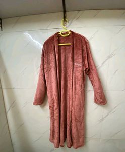 KLOTTHE Plus Size Woolen Bathrobe With Belt