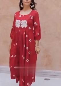 DEAL ALERT!!! BANDHANI Print red Kurta with pyjama