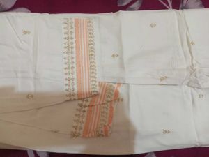 Elegant Cream Kurta with Gold Embroidery