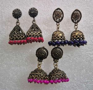 Boho Ethnic Jhumka Earrings Set