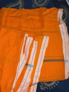 Dhoti And Cahami orange Color