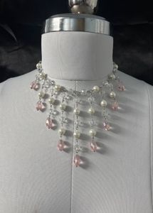 Pearl & Crystal Dangle Necklace