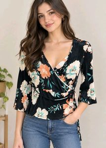 Floral Wrap Top