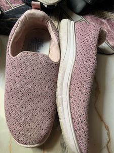 Comfy Pink Knit Slip-On Shoes