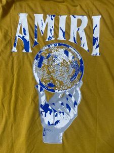 Men's Yellow Amiri T-Shirt off shoulders