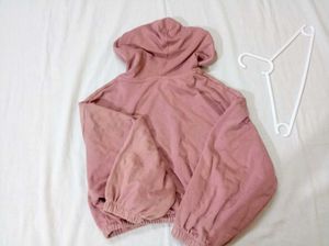 Pink Cropped Hoodie Jacket