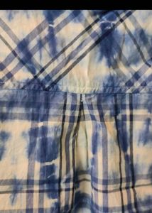 Tie Dye Plaid Sleeveless Shirt
