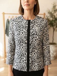 Leopard Print Zip-Up Jacket