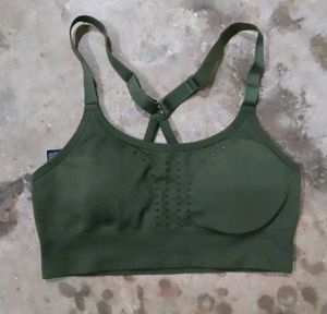 Olive Green Sports Bra
