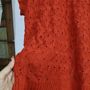 Chic Orange Knit Sweater