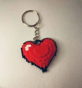 Pixel Heart Keychain