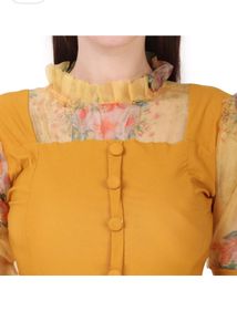 Stylish Yellow Fit &amp; Flare Dress